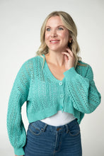 Load image into Gallery viewer, Callie Cropped Cardigan - Aqua