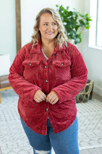 Fleece Shacket - Burgundy