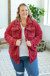 Fleece Shacket - Burgundy