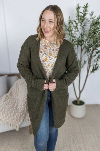 Madison Cozy Cardigan - Dark Olive