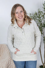 Load image into Gallery viewer, Geometric Button Snap Pullover - Oatmeal