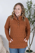 Load image into Gallery viewer, Geometric Button Snap Pullover - Rust