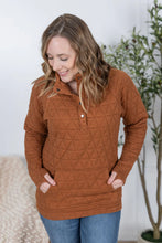 Load image into Gallery viewer, Geometric Button Snap Pullover - Rust
