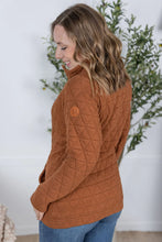Load image into Gallery viewer, Geometric Button Snap Pullover - Rust