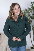 Load image into Gallery viewer, Geometric Button Snap Pullover - Hunter Green