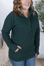 Load image into Gallery viewer, Geometric Button Snap Pullover - Hunter Green