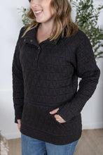 Load image into Gallery viewer, Geometric Button Snap Pullover - Black