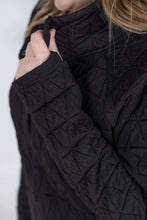 Load image into Gallery viewer, Geometric Button Snap Pullover - Black