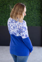 Load image into Gallery viewer, Natalie Pullover - Sapphire Floral and Blue