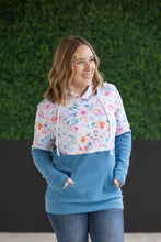 Load image into Gallery viewer, Hailey Pullover Hoodie - Watercolor Floral + Blue
