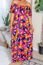 Load image into Gallery viewer, Oakley Off The Shoulder Maxi Dress - Navy Tropical