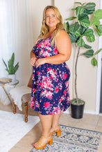 Load image into Gallery viewer, Kelsey Tank Dress - Navy and Magenta Floral