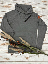 Load image into Gallery viewer, Classic ZipCowl Sweatshirt - Charcoal