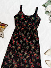 Load image into Gallery viewer, Reagan Ribbed Midi Dress - Black Floral