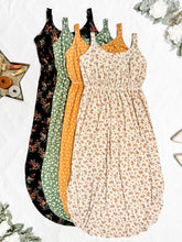 Load image into Gallery viewer, Reagan Ribbed Midi Dress - Pumpkin Floral