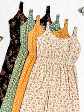 Load image into Gallery viewer, Reagan Ribbed Midi Dress - Pumpkin Floral