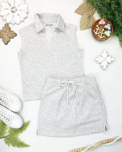 Load image into Gallery viewer, Luxe Collar Tank/Skort Set - Heathered Neutral