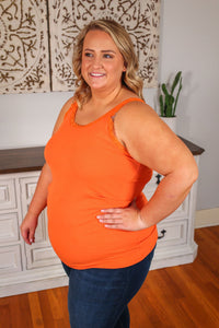 Lexi Lace Tank - Orange