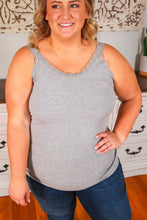 Load image into Gallery viewer, Lexi Lace Tank - Light Grey