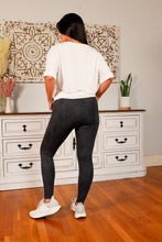 Load image into Gallery viewer, Athleisure Leggings - Charcoal and Black Floral