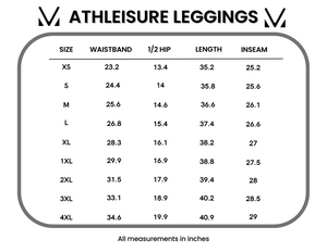 Athleisure Leggings - Black Micro Floral