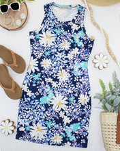 Load image into Gallery viewer, Mariah Ribbed Dress - Daisy Blues