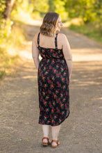 Load image into Gallery viewer, Reagan Ribbed Midi Dress - Black Floral