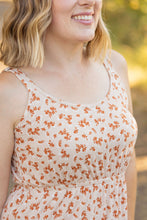 Load image into Gallery viewer, Reagan Ribbed Midi Dress - Sand and Rust Floral