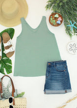Load image into Gallery viewer, Vera V Neck Tank - Sage