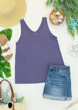 Load image into Gallery viewer, Vera V Neck Tank - Slate Purple