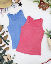 Load image into Gallery viewer, Audrey Vintage Wash Tank - Red