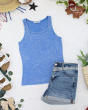 Load image into Gallery viewer, Audrey Vintage Wash Tank - Blue