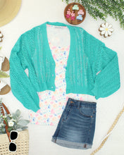 Load image into Gallery viewer, Callie Cropped Cardigan - Aqua