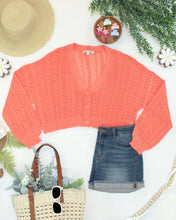 Load image into Gallery viewer, Callie Cropped Cardigan - Melon