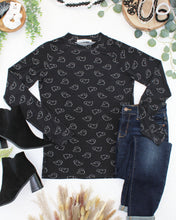Load image into Gallery viewer, Blair Long Sleeve Top - Midnight Ghosts