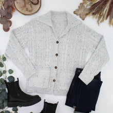 Load image into Gallery viewer, Confetti Dot Cable Cardigan Jacket - Grey