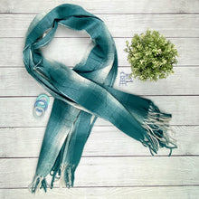 Load image into Gallery viewer, Fringe Plaid Scarf - Teal