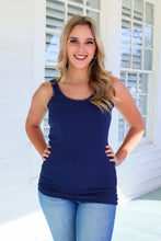 Load image into Gallery viewer, Lexi Lace Tank - Navy