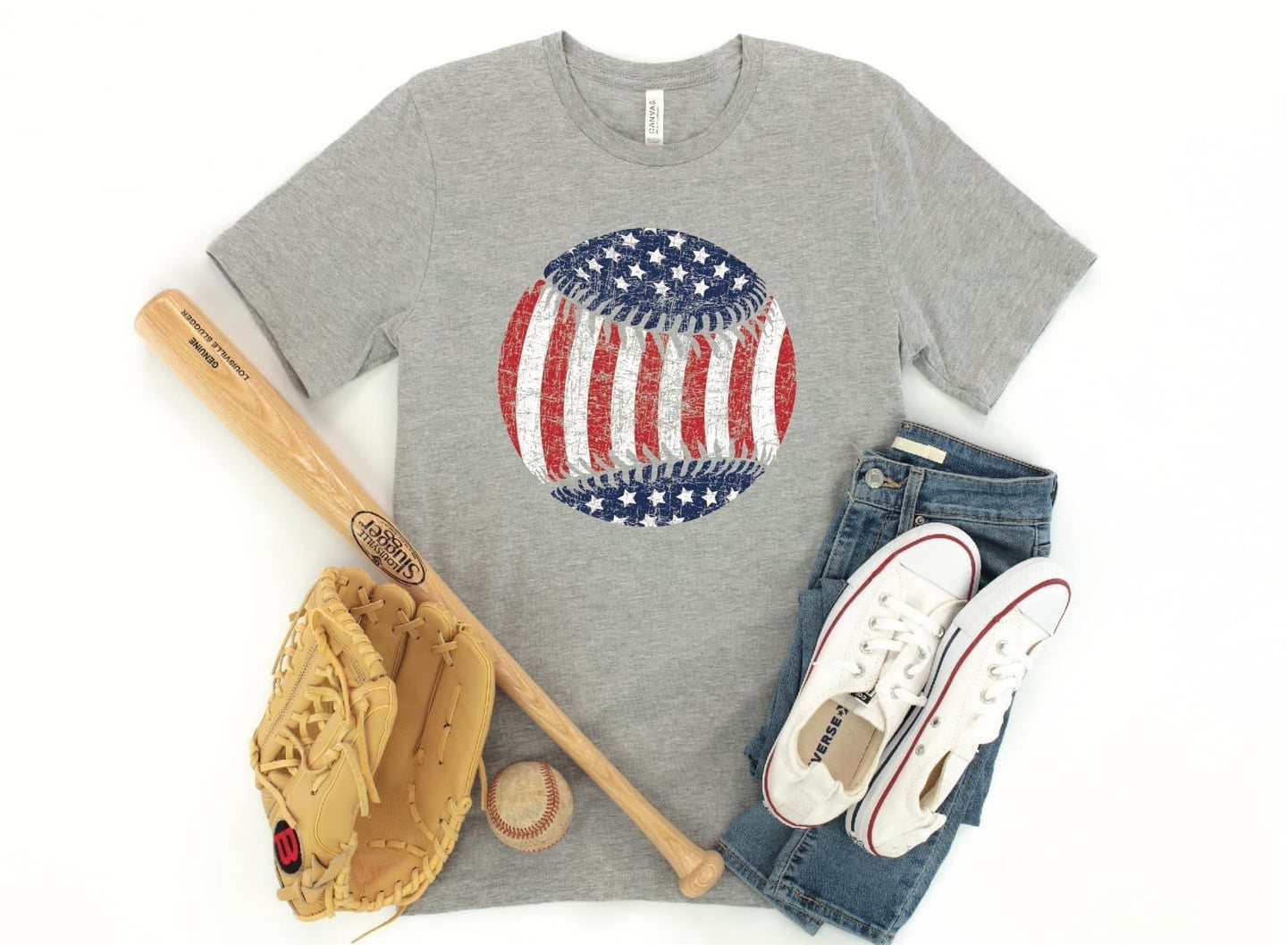Baseball American Flag Tee