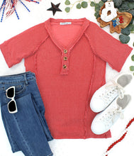 Load image into Gallery viewer, Juliette Button Top - Red