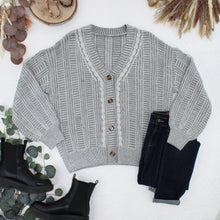 Load image into Gallery viewer, Cable Cardigan - Grey