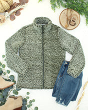 Load image into Gallery viewer, Two Tone Fullzip Sherpa - Olive and White