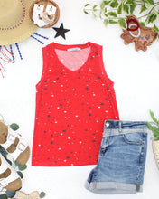 Load image into Gallery viewer, Noelle Tank - Red Liberty Stars