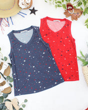 Load image into Gallery viewer, Noelle Tank - Red Liberty Stars