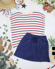 Load image into Gallery viewer, Red, White, and Blue Stripes Open Knit Top