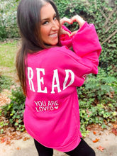 Load image into Gallery viewer, PREORDER If You Can Read This You Are Loved Graphic Back Printed Scuba Sweatshirt - Girl Code Couture