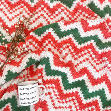 Load image into Gallery viewer, Plush and Fuzzy Blanket - Holiday Chevron