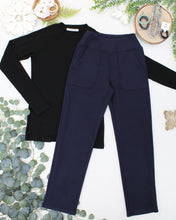 Load image into Gallery viewer, Luxe Ankle Bottoms- Navy