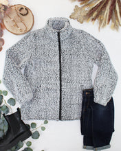Load image into Gallery viewer, Two Tone Fullzip Sherpa - Charcoal and White