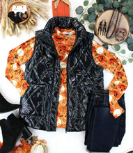 Load image into Gallery viewer, Remy Zip Up Vest - Shiny Black